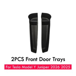 TPE Material Car Door Organizer Trays for Tesla Model Y Juniper 2026 2025 Front & Rear Door Side Storage Box for Model Y Launch