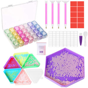 New 5D DIY Diamond Painting Tool Accessories 5D Diamond Painting Cross Stitch Embroidery Pen Tools Large Tray Set