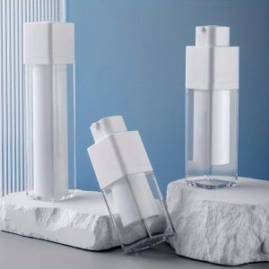 Chai Đựng Kem Dưỡng Da Dạng Xoay Chân Không 30/50ml Hộp Đựng Du Lịch Hình Vuông Có Thể Tái Sử Dụng Cho Kem Dưỡng Da Mặt Tinh Chất Dạng Lỏng