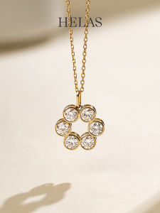 Helas | Lab Grown Diamond and 9k Gold Floral Pendant Necklace