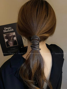 สไตล์เกาหลี หนัง ยางรัดผม ผู้หญิง ยางรัดผมลวดเหล็กเชือกผม ทันสมัย เครื่องประดับผมหางม้าต่ําอบสด