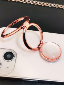 รั้งโทรศัพท์มือถือแบบหมีbles ทรงหัวแมว 360 องศาหมุนได้ อุปกรณ์เสริมโทรศัพท์มือถือแบบอเนกประสงค์ หน้าจอหลัง ชุบโลหะผสม