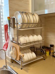 Lifinity 2/3 ชั้น ชั้นวางจานสแตนเลส ที่คว่ำจานครบเซ็ท เหมาะสำหรับครอบครัวใหญ่ ความจุมาก