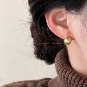Retro Hong Kong Style C-Shaped Dipped Gold Earrings Women Simple High-End Sensation Ear Jewelry  out New Design