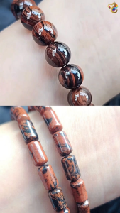 Collection Grade Mahogany Obsidian Bracelet (Round / Barrel Beads)
