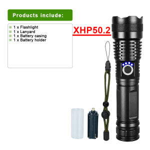 Super XHP199 Most Powerful LED Flashlight Rechargeable LED Torch Light XHP160 XHP90 High Power Flashlight 18650 Tactical Lantern