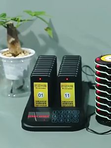 Restaurant Pager Calling System 12-20 Coasters Buzzer Bell Call Modes Long Distance Efficient Service Compact Practical User-Friendly