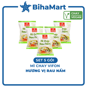 [SET 5 GÓI] - VIFON - Mì Vifon chay hương vị Rau Nấm (65g/gói) - Mì chay ăn liền Vifon Mì chay Vifon Mì gói chay