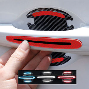 8Pcs Reflective Car Sticker Door Bowl Sticker Carbon Fiber Texture Anti-scratch Car Door Handle Protective Stickers Suitable for Mazda  2 3 6  CX3 CX5 CX4 CX30 CX8