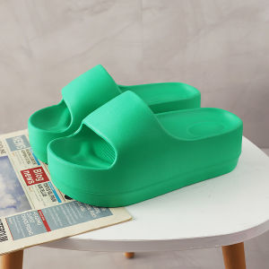 New 2025 Womens Thick Heel Slippers Summer EVA Home Anti-Slip Bathroom Bathing Ladies Cool Slippers Indoor Outdoor Wear