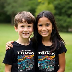 ( Kaos Anak ) Monstahopkids Kaos Anak Laki-Laki Perempuan Motif SIPER TRUCK Bahan 24s