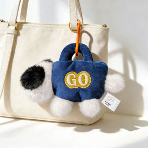 17cm Cute Cartoon Puppy Plush Keychain with Mini Bag Kawaii Dog Bag Charm Soft Stuffed Animal Accessory for Backpacks And Purses