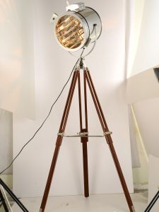 Nordic Style Retro Industrial Style Tripod Distinctive Creative Stage Living Room Study Stainless Steel Antique Popular Floor Lamp