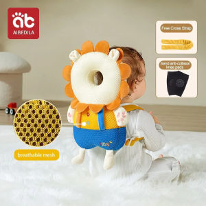 AIBEDILA 3D สำหรับเครื่องป้องกันศีรษะรถหัดเดินระบายอากาศได้ดีป้องกันศีรษะแผ่นนิรภัยเด็กทารกปรับได้
