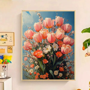 RUOPOTY Diy Painting By Numbers Colorful bouquet vintage Diy Set Handwork Color Markers Drawing On Canvas Color Markers Handmade