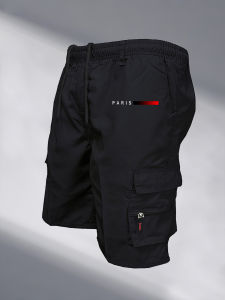 Mens Tactical Shorts Elastic Waist Cargo Work Shorts Men Outdoor Casual Street Style Jogging Shorts Loose Work Casual Shorts