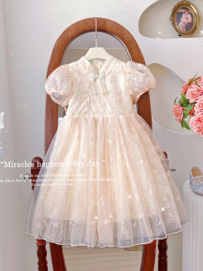 Girl Dress Summer Classy Western Style Little Girl Lace Princess Dress Kids New Chinese Style Han Chinese Clothing Skirt