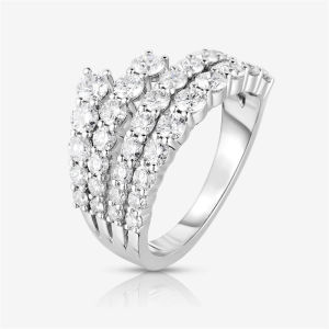 Huitan Stylish Finger Rings Multi-layer Cubic Zirconia Fashion Versatile Womens Accessory Wedding Party Statement Jewelry