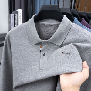 100Cotton Luxury Quality Mens Polo Shirt Turtle Back Letter Embroid Long Sleeve Autumn Lapel T-Shirt Business Menswear