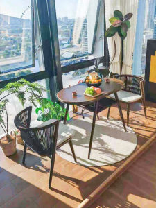 ST MIRREN | New Chinese Style Black Walnut Wood Tea Table For Small Balcony Home Use
