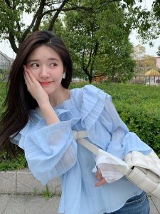 Áo Sơ Mi Búp Bê Viền Bèo Siêu Tiên Nữ Cùng Mẫu Với Triệu Lộ Tư Áo Sơ Mi Voan Kiểu Tiên Nữ Áo Mẫu Ngắn Áo Chống Nắng Phong Cách Phương Tây Thiểu Số Nữ