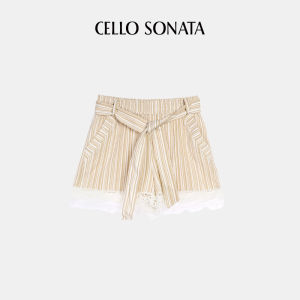 Cello Sonata | Lace And Stripe Lace-up Shirt