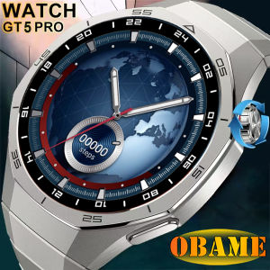 2025 Watch GT5 PRO Smart Watch Men Titanium strap 1.52 AMOLED HD Screen Compass Bluetooth Call GPS NFC Heart rate SmartWatches