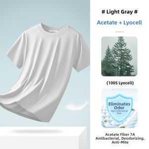 WEIJINSHI | High-Quality High-Count Dense Mens T-Shirt Comfortable Summer Cooling 7A Antibacterial Short Sleeve