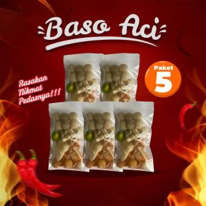 PAKET HEMAT 5 BUNGKUS BASO ACI INSTAN PEDAS