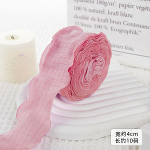 Ruffled Lace Ribbon Cake Decoration Lotus Leaf Edge Fish Tail Tulle Colorful Silk Ribbon Linen Packaging Box Flower Bouquet