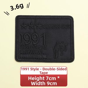 MEISITEKEKE | Embroidered Letter Iron-On Patch for Clothing Repair Black