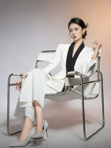 French Elegance High Waist Wide Leg Suit Set