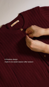 [KOREAN BRAND - VANILLA KNIT] Midnight Gold Button Cable Womens Knitted Cardigan - Korean Premium