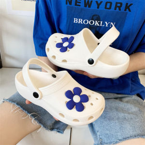 Summer Seaside Beach Hole Shoes Womens Drifting Non-Slip Deodorant Thick Bottom for Outdoors Closed Toe Klein Blue Sandals
