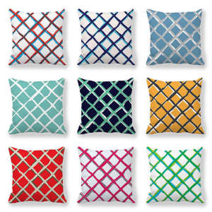 Home Decor Pillowcase Square Polyester Peachskin Pillow Cover Simple Mesh Pattern Print Home Office Decor Cushion Cover 45x45cm