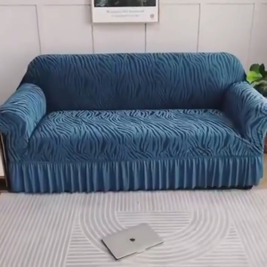 1-Seater Sofa Cover Single Sofa Cover with Skirt Stretchable Sofa Cover Sofa Slipcover Furniture Cover Elastic Armrest Sofa Seat Cover Free Foam Sticks