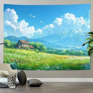 VIKAMA Healing Landscape Tapestry Soft Polyester Wall Hanging Bedroom Living Room Decor Soothing Nature Wall Art for Home