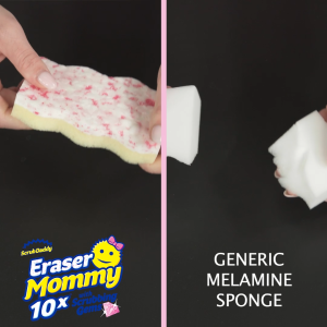 Eraser Mommy 10x with Scrubbing Gems - Dual-Sided Eraser Sponge 2-Pack