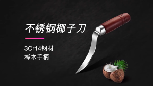 Coconut Tool Stainless Steel Coconut Meat Removal Durable Wooden Handle Coconut Opener For Kitchen Coconut Meat Remover