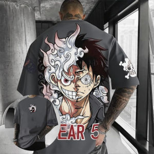 Bandai | One Piece Luffy Mens T-Shirt Graphic Tee Anime Print Short Sleeve Tee Summer New Oversized Streetwear Anime Cosplay Y2k Clothes