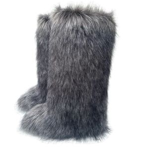 หลอดยาว Furry Snow BOOTS ผู้หญิง ฤดูหนาว อุ่น แฟชั่นยุโรปและอเมริกา Y2K 35 ซม.หลอดขนสัตว์รองเท้า CUSTOM Made