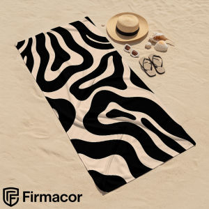 Beast Kingdom | Beige Black Swirl Abstract Cartoon Anime Beach Towel Microfiber Quick Dry Super Absorbent Soft Bath Towel for Kids Adults Travel