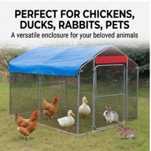 PHM Sangkar Ayam Chicken Cage with Roof Poultry Coop Large Dog Cage Rain-proof Kandang ayam kalis hujan