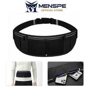 MENSPE Sports Waist Pack Bag Pouches Waist Belts Bag Adjustable Running Pouch Waterproof Money Phone Waist Fanny Pack Jogging Belt Fanny Pack With Reflective Strip for Workouts