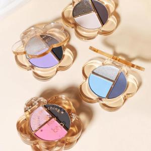 Biya 3 Màu Eyeshadow Tốt Long Lanh Ngọc Trai hình hoa nhỏ Phấn mắt Lâu Dài Cao Cấp Màu Đất Trang Điểm