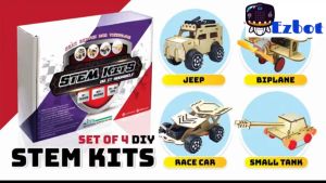 READY STOCK DIY STEM KITS 4in1CAR AIRPLANE TANK JEEP SCIENCE PROJECT