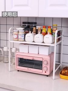 KITCHEN RACK STORAGE ORGANIZER OVEN RACK KITCHEN SHELF 1 TIER CARBON STEEL RAK DAPUR SPICE RACK