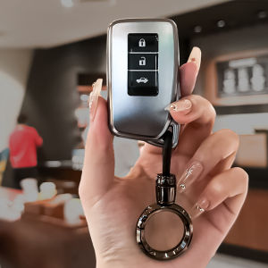 Soft Tpu Smart Car Key Remote Fob Case Cover Holder Shell Protector Bag Retro Metallic Texture Gray New Style For Lexus NX IS RX ES GX LX LS UX GS 200 260 300 350 NX200 NX300 RX350