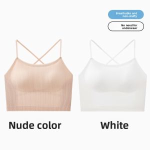 Miiow | MiiOW Cat Woman Seamless Ice Silk Bralette Thin Summer Womens Outerwear Fixed Cup Underwear Strapless Breathable Comfortable