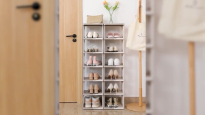 Slim Foldable Shoe Rack Space Saving 5 Tier 7 Tier Doorway Main Door Entrance Shoes Rack Tower Storage Organizer